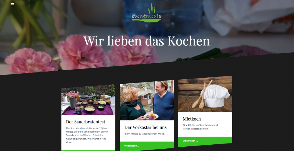 Webdesign: www.event-meals.de
