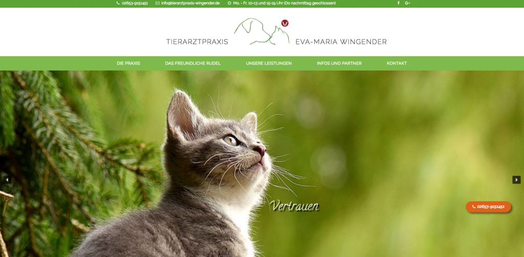 Webdesign: www.tierarztpraxis-wingender.de