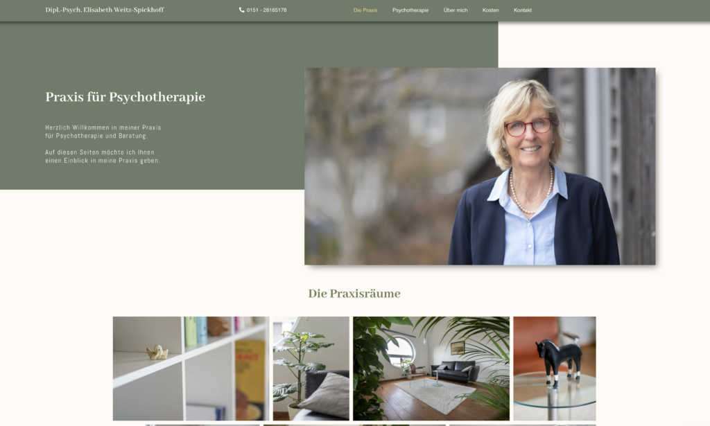 Webseite für die Praxis für Psychotherapie und Beratung HSK